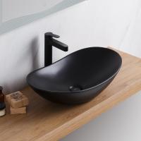 Раковина накладная керамическая, чёрная матовая 605x370x150 BB1404-H301 BelBagno