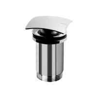 Донный клапан с квадратной крышкой с системой "Клик-клак" с переливом  CZR-B-SCQ-01 Хром   Cezares