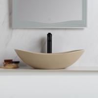Раковина накладная керамическая, бежевая матовая 605x370x150 BB1404-H316 BelBagno