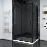 Душевой угол раздвижной прямоугольный RV055BT-120100-05-C8 1200х1000х1950 Цвет профиля Чёрный матовый Стекло Тонированное Veconi