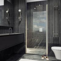 Душевая дверь на монопетле MaybahGlass 1980*800 Стекло 6 мм Бесцветное  профиль Хром матовый MGD-803-5