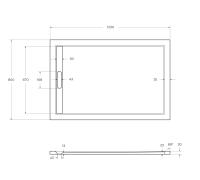Поддон литой из искусственного мрамора, прямоугольный. TRAY-AS-AH-120/80-30-W 1200x800x30 Cezares