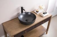 Раковина накладная керамическая, круглая, чёрная матовая 410x410x130 BB1315-H301 BelBagno