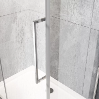 Душевой угол раздвижной прямоугольный RV033R-80100-06-C7 800х1000х1950 Цвет профиля Хром Стекло Дождь Veconi