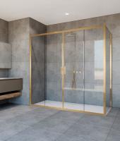 Душевой уголок Garda VSR-1G28017CLG, 1700*800, брашированное золото, стекло прозрачное, , шт