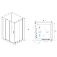 Душевой уголок RGW HO-42 (HO-31 + Z-41) прямоугольный   90*120*195 03064292-11 профиль Хром стекло Прозрачное 8 мм RGW