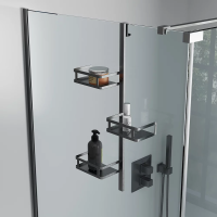 Полка для душевого ограждения графит брашинг 650x120x327 MD-GR-C9 Veconi