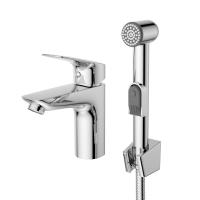 Смеситель для раковины без донного клапана с гигиеническим душем, хром DUE-LVM/HGN-CRM-W0 BelBagno