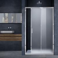 Душевая дверь VDS-3AL140MT 1400х1900 профиль хром стекло текстурное VINCEA